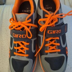 Giro Men's Peloton Bike Sneakers - Vibrant Orange and Gray Size 12